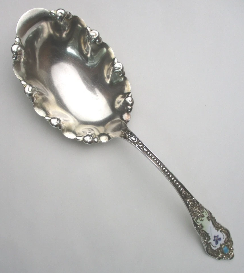 Cazuela de lujo Knowles Apollo esmaltada violeta plata de ley 9" Foto 2 de 4