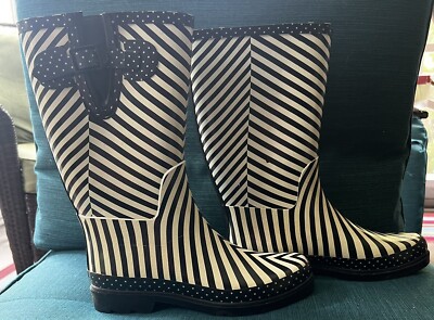 Merona Zacari Size Black And White Rain Boots