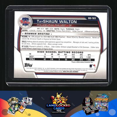 2023 Topps Bowman TayShaun Walton /499 1st #BD-183 | eBay