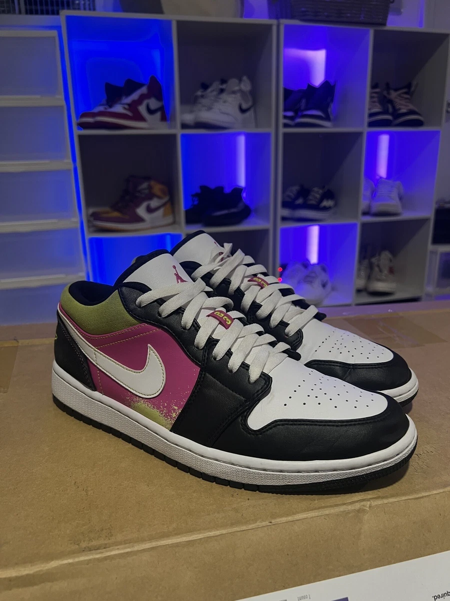 Air Jordan 1 Low SE Shoes Black White active Fuchsia CW5564 001