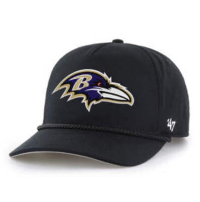 Baltimore Ravens '47 Brand Black Rope Hitch Adjustable Hat