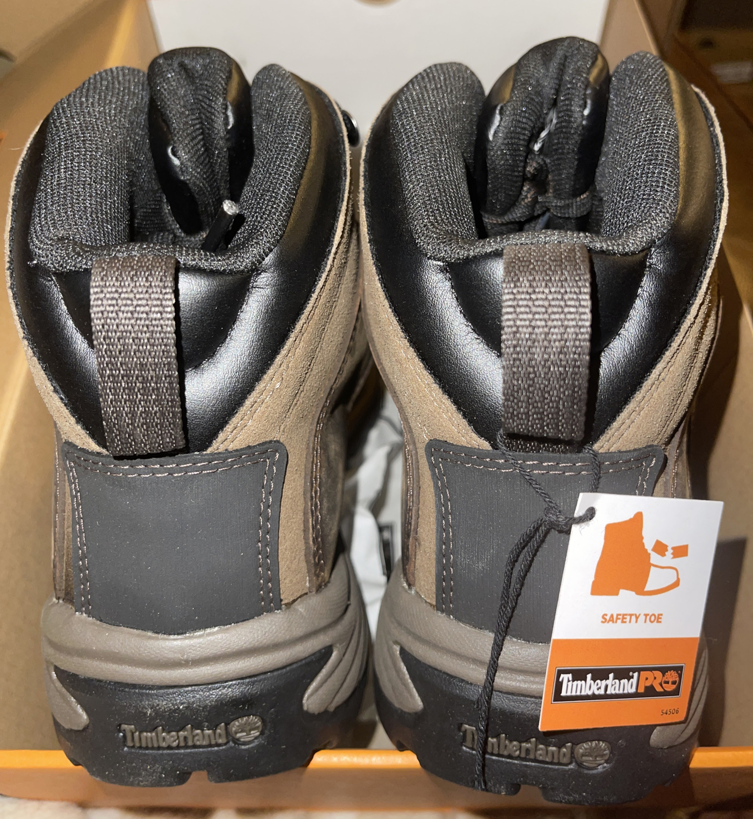 Men's Timberland PRO Flume Mid Waterproof Steel Toe Work Boots Brown