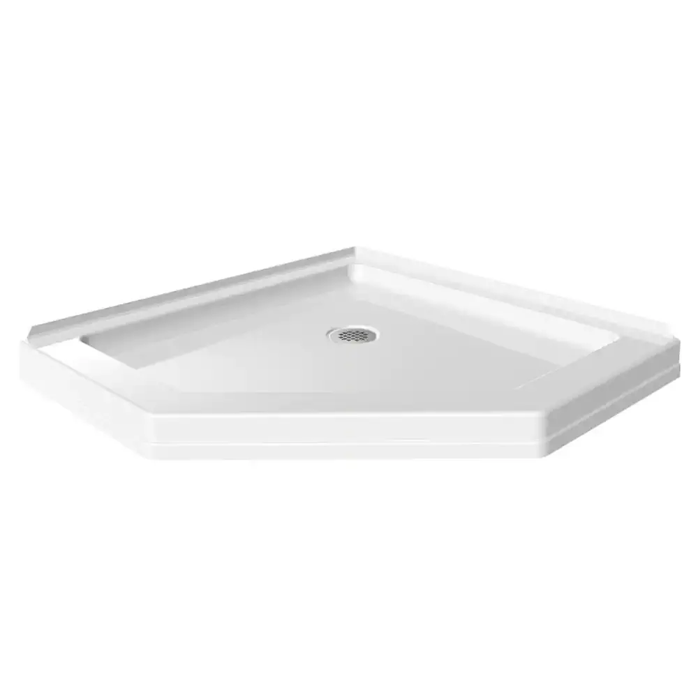 Classic 38 In. L X 38 In. W Corner Shower Pan Base with Center