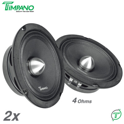 Timpano TPT-ST2 Black Slim Super Tweeter, 600 Watts 4 Ohm, 105 DB, 1 In Voice Coil, 3.85 Inch Pro Car Sound System Bullet Tweeters (Pair