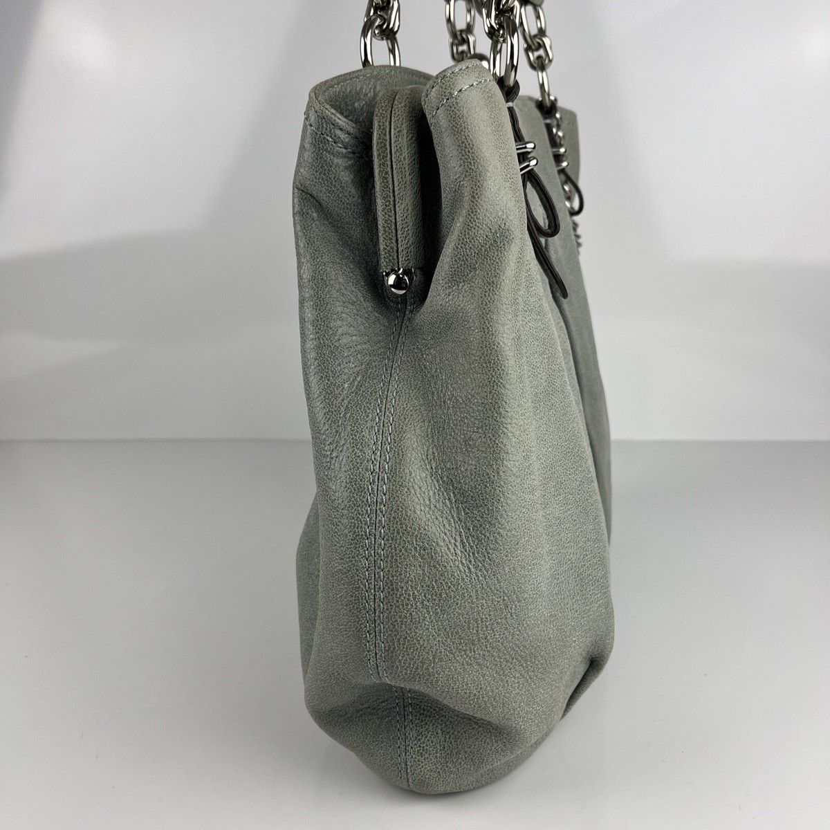 Coach Relaxed Leather Tri Pocket Kisslock Purse Chain K1073 Coach Relaxed Leather Tri Pocket Kisslock Purse Chain K1073