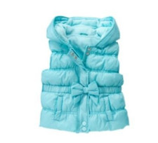 Gymboree Winter Cheer Blue Bow Puff Puffer Vest 7 8 NEW