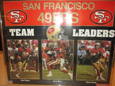 San Francisco 49ers NFL Team Leaders Framed Photo Wall Display Taylor/Rice/Young