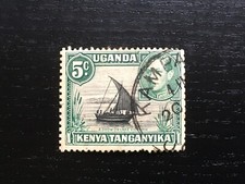 KENYA UGANDA TANGANYIKA 1938 KING GEORGE VI LANDSCAPES 5C GREEN DHOW ON LAKE VIC