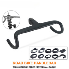 Carbon Fiber Road Bike Drop Bar Internal Cable Integrated Handlebar with Spacers