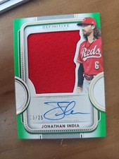 2022 Topps Definitive Auto Collection Jonathan India Green Patch Auto /25