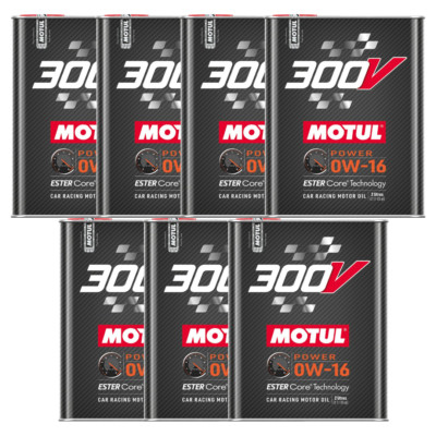 Motul 300V POWER 0W16 100% Synthetic Engine Oil 110855 2L 7 Pack