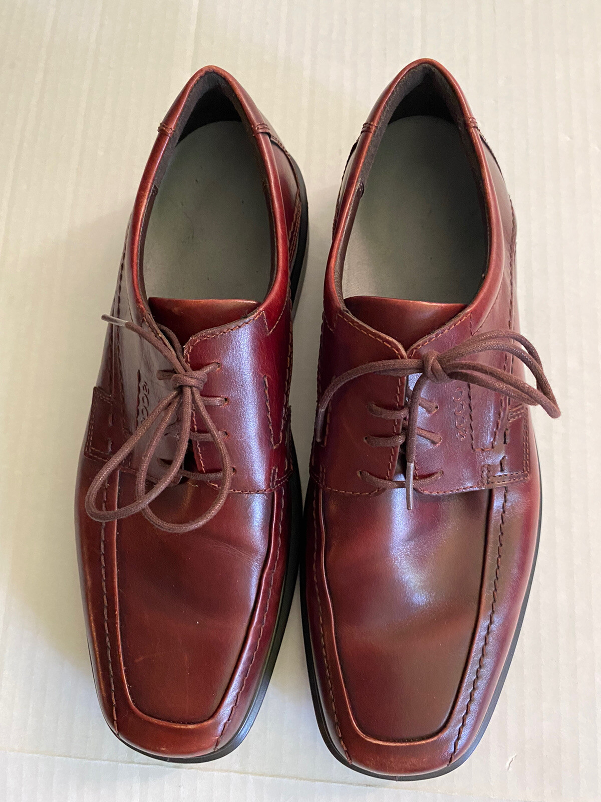 SAOLA Scarpe eleganti derby da uomo Ecco marrone vino in pelle stringate taglia EU 45 US 11
