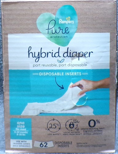 Pampers Pure Protection Hybrid Diaper 62 Disposable Inserts..................C1 - Picture 3 of 6