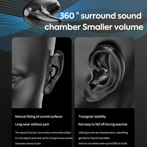 Mini Bluetooth TWS Earbuds Best Noise Cancelling Wireless Headphones Sports Gym - Picture 3 of 23