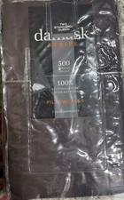 Damask Stripe 500 TC 100 Egyptian Cotton Two Standard/Q Pillowcase Brown