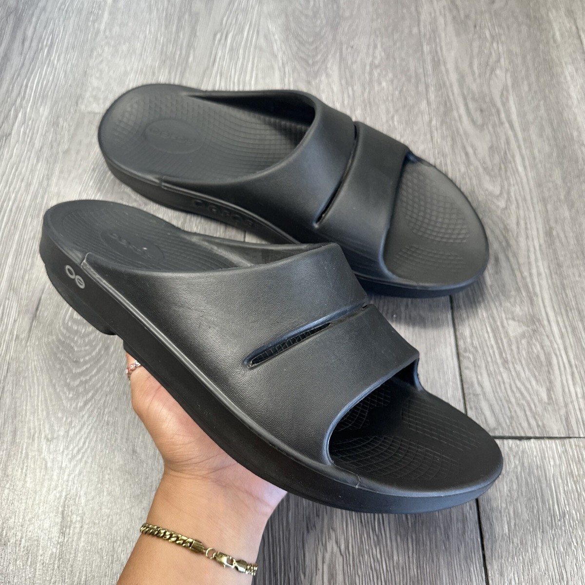 Oofos OOahh Slide Sandals Womens Size Men 11 Black 