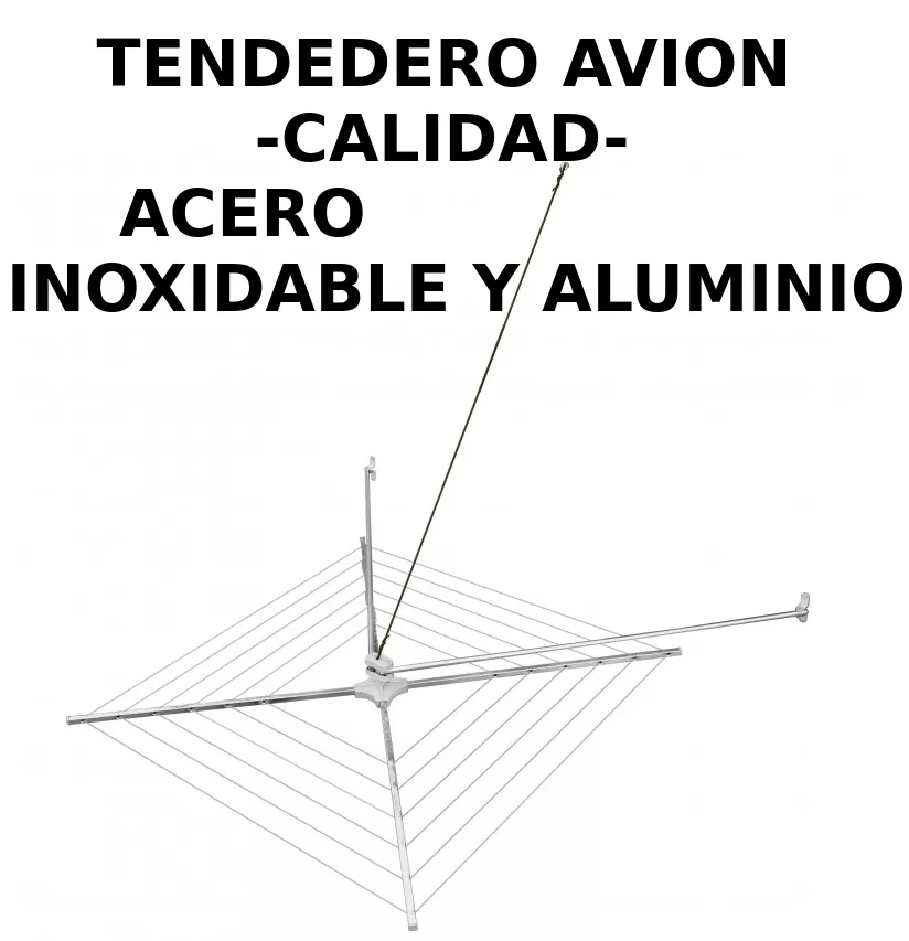 TENDEDERO DE AVION-GIRATORIO EN ACERO INOXIDABLE Y ALUMINIO PARA EXTERIOR