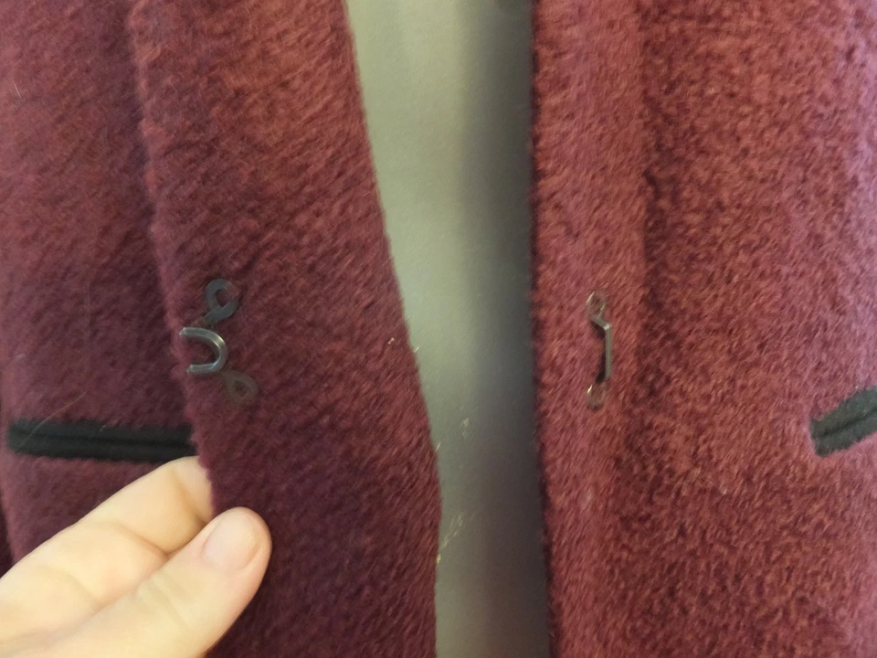 Abrigo Chaqueta Kenneth Cole Capa Envoltura Ciruela Púrpura Mezcla Lana Para Mujer Talla 6 Foto 3 de 4