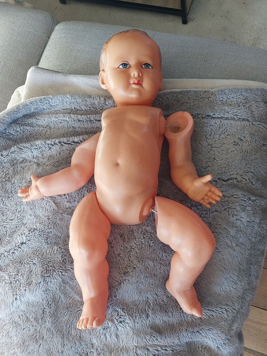 Ancien Bébé Baigneur Petitcollin France – Tête D'aigle – 55 Cm