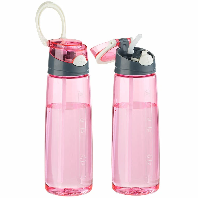PEARL sports 2er-Set BPA-freie Kunststoff-Trinkflaschen mit Einhand-Verschluss - Bild 2 von 4