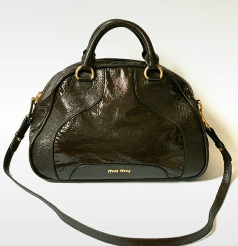 Borsa Miu Miu originale nera in pelle lucida | eBay