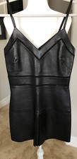 Authentic Gucci Leather Lambskin Tank Mini Dress 36