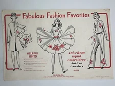 Vintage Tri-Chem Hot Iron Fabric Transfers Liquid Embroidery Paint 1969 Fashion