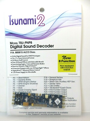 SoundTraxx 885815 TSU-PNP8 ALCO 8 Function Tsunami 2 Sound Decoder, Plug & Play