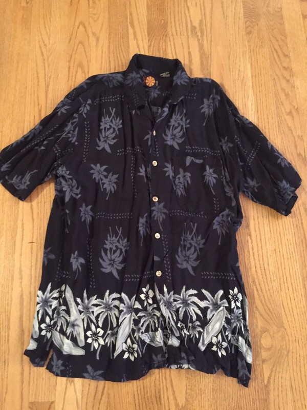 Men’s Awesome Hawaiian Short Sleeve Button Down Shirt Size Large Nice