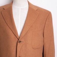 Ermenegildo Zegna Soft Blazer Silk Lana Wool Cashmere Brown Jacket EU 56 US 46