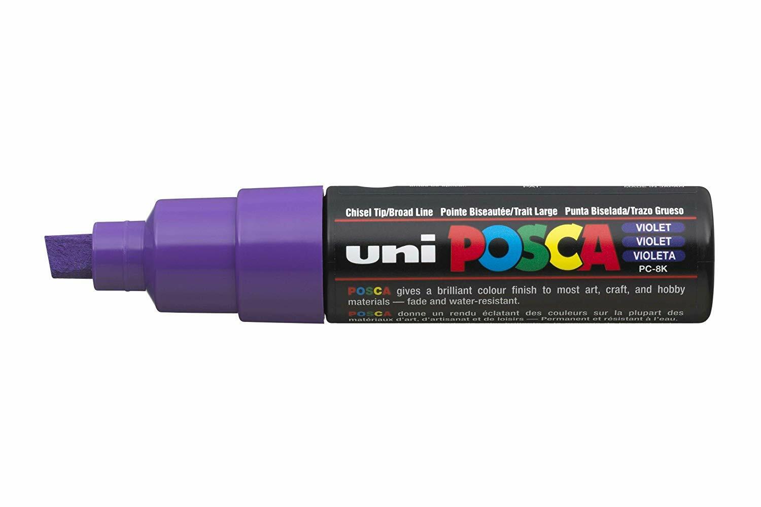 UNI POSCA PC-8K 8mm Broad Chisel Tip Paint Marker Pen - Violet