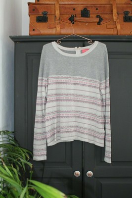 Pink Nordic Fine Knit Jumper,Size 