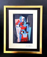 PABLO PICASSO+ ORIGINAL 1953 + SIGNED + HAND TIPPED COLORPLATE + FRAMED