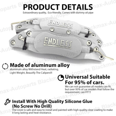 2pcs Car 3D Metal Brake Calper Covers Unversal Front & Rear Medum
