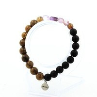 Steine Und MinéRaux. Armband Auralite Du Kanada + Perlen Schwarz Onyx Matt +
