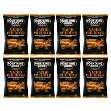 Pork King Good Nacho Cheddar Flavored Pork Rinds Chicharrones 8 Pack Keto Snacks