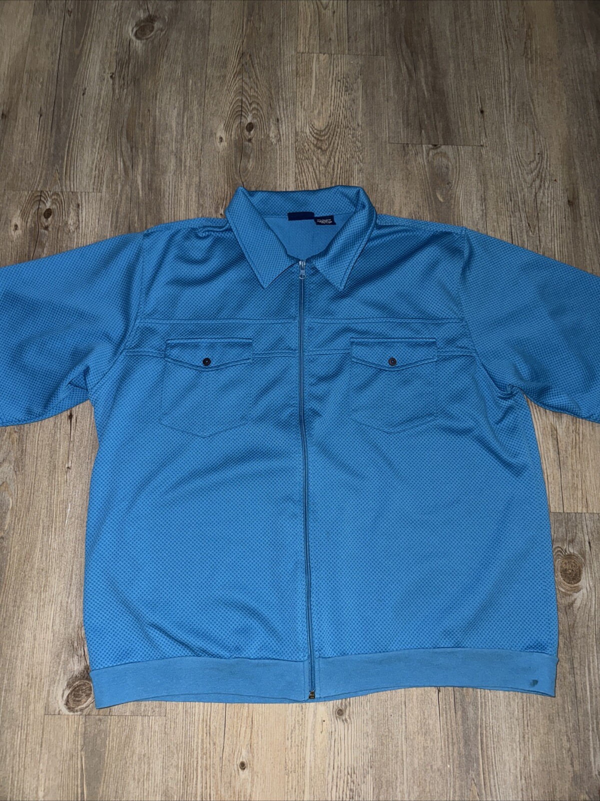 Vintage John Blair Men’s Polo Shirt Size 2XL Zip Up Short Sleeve Grandpa Golf