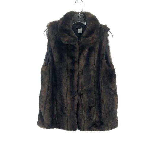 New Directions Brown Faux Fur Polyester Winter Vest, Women’s Size Medium, NWT