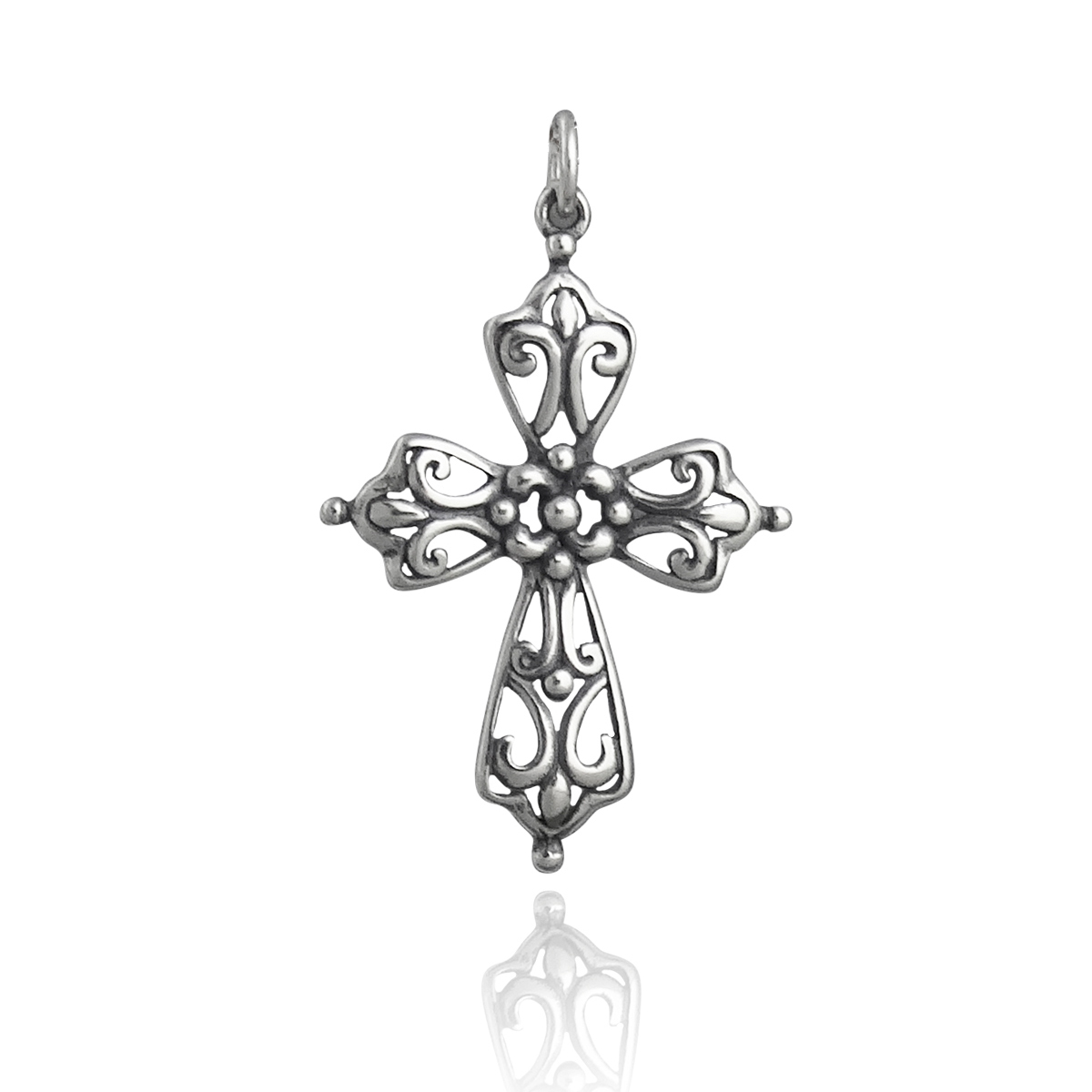 Cross Pendant - 925 Sterling Silver - Celtic Religion Open Filigree ...