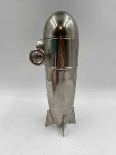 Blimp Zeppelin Silver Plated MCM Cocktail Shaker - Picture 3 of 6