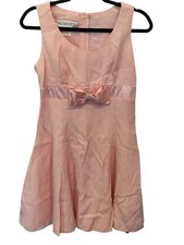 Roberta Mini Dress Pink Womens Size 9/10 Sleeveless Bow Accent Rhinestone Lined
