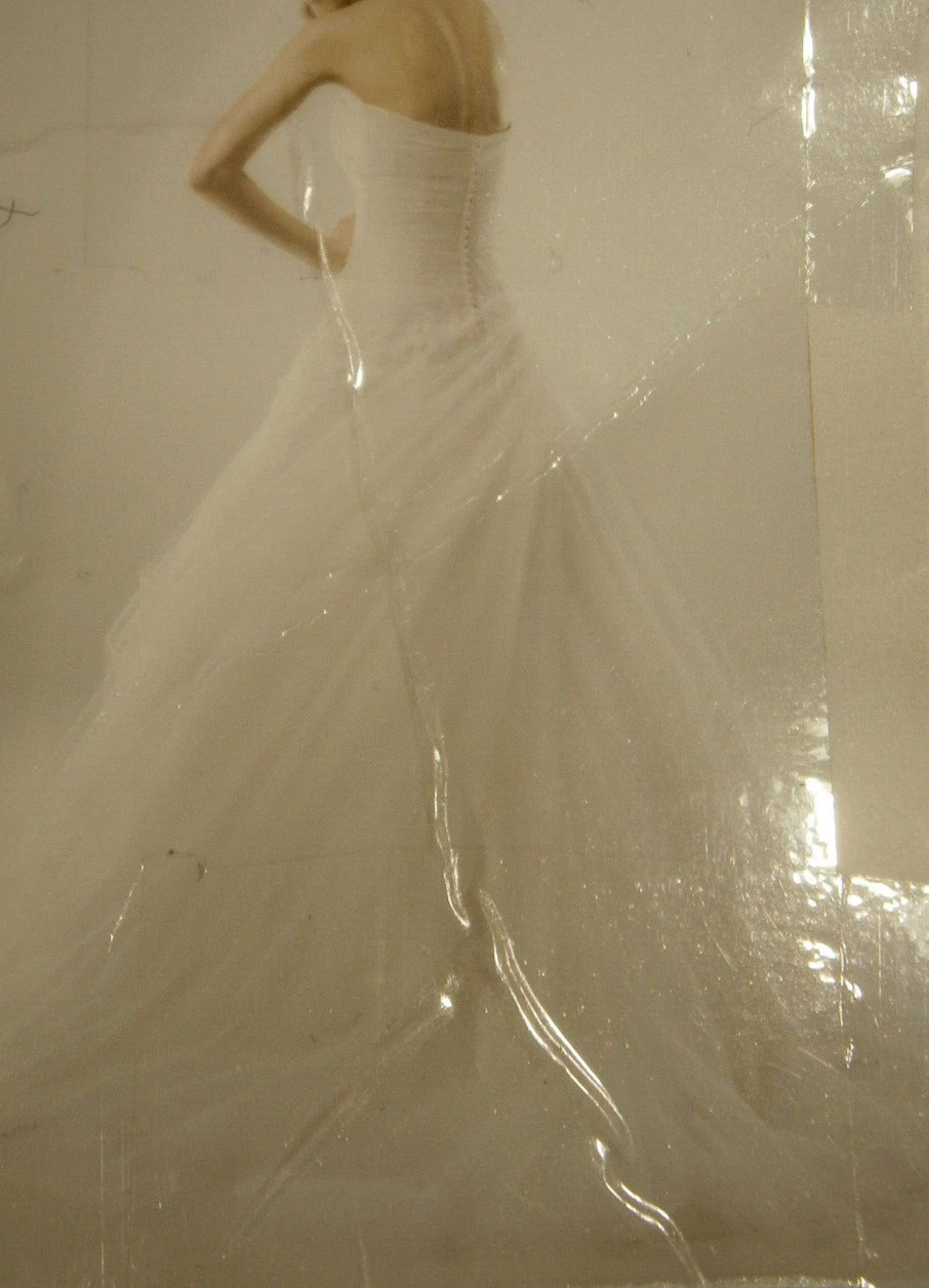 OFF WHITE Abito da sposa Modeca Monica 14 senza spalline bianco sporco tulle abito da ballo pizzo romantico