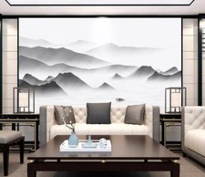 3D Gray Mountain ZHUB2735 Wallpaper Wall Mural Removable Self-adhesive Ann