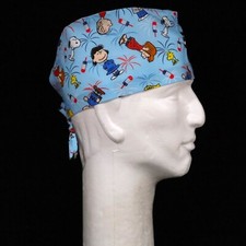 Peanuts Gang Friends 4th July All Over Theme Scrub Hat
