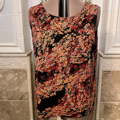 White Stag.  Sz XL 16-18. Metallic Knit Shell Stretch Sleeveless Pullover.  B116