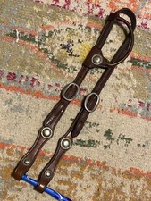 Vintage soft leather concho western headstall alpaca mexico SHIPS FOR FREE