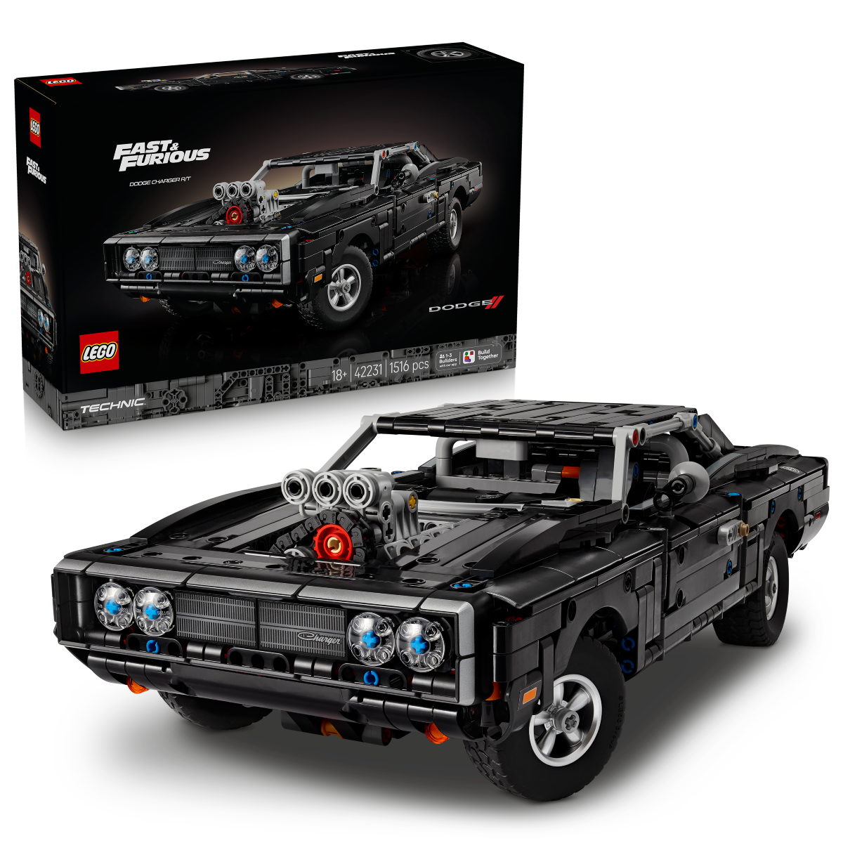 LEGO Technic 42231 Fast and Furious Dodge Charger R/T Car Age 18+ 1516pcs - Image 4