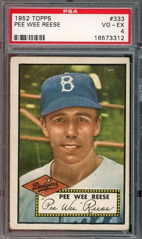 1952 Topps #333 Pee Wee Reese HOF VG-EX PSA 4 TOUGH! Brooklyn Dodgers 3312