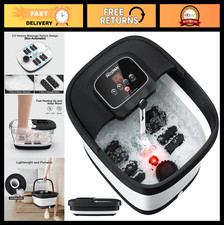 Collapsible Foot Spa with Heat  Bubbles, Shiatsu Massage Rollers, Temp Control