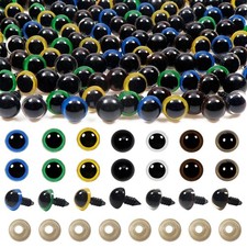 TOAOB 140pcs 8mm Colorful Plastic Safety Eyes Craft Eyes with Washers for Stu...